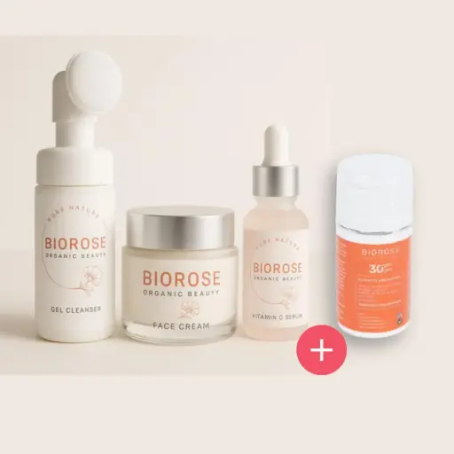  Pack Soin Visage Biorose – Routine Complète Naturelle + Ecran solaire